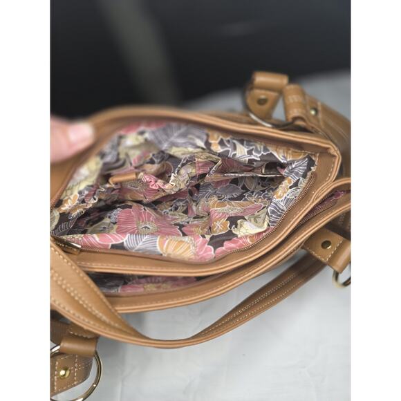 Vintage Stone Mountain USA Tan Leather Shoulder Bag Crossbody Adjustable - Picture 5 of 9